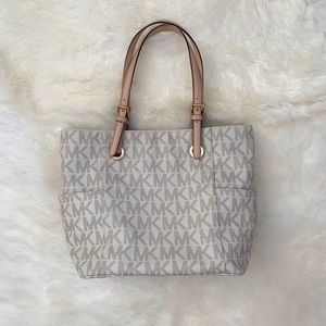 Michael Kors Jet Set Signature Logo Print Tote